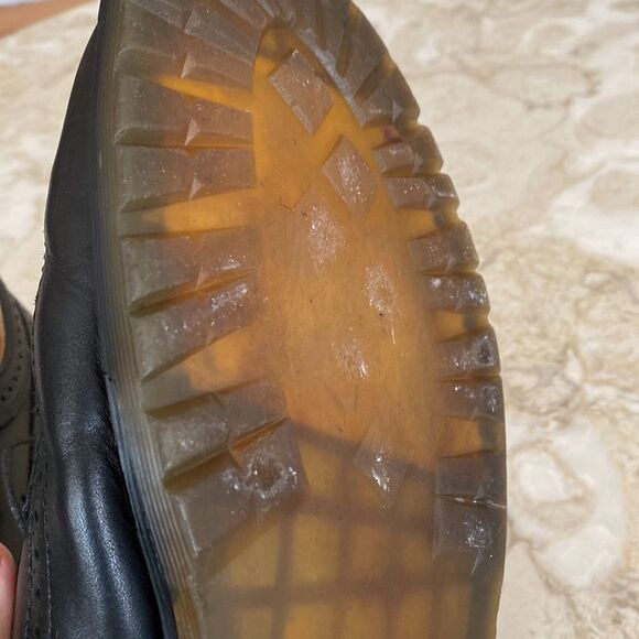 Dr. Martens 11845 Yellow Stitch Leather Wingtip Brogues - Picture 15 of 16